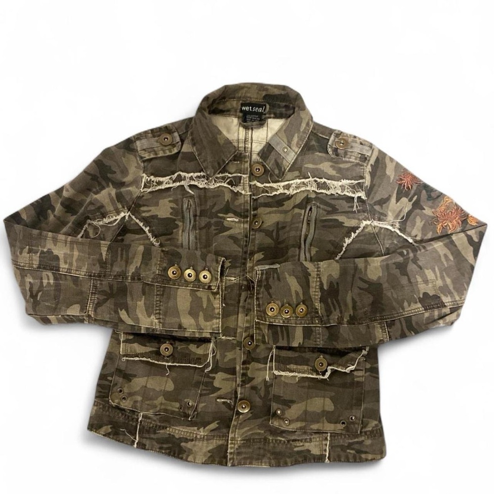 Y2K Vintage Wet Seal Camo Embroidery Jacket - Picture 3 of 6